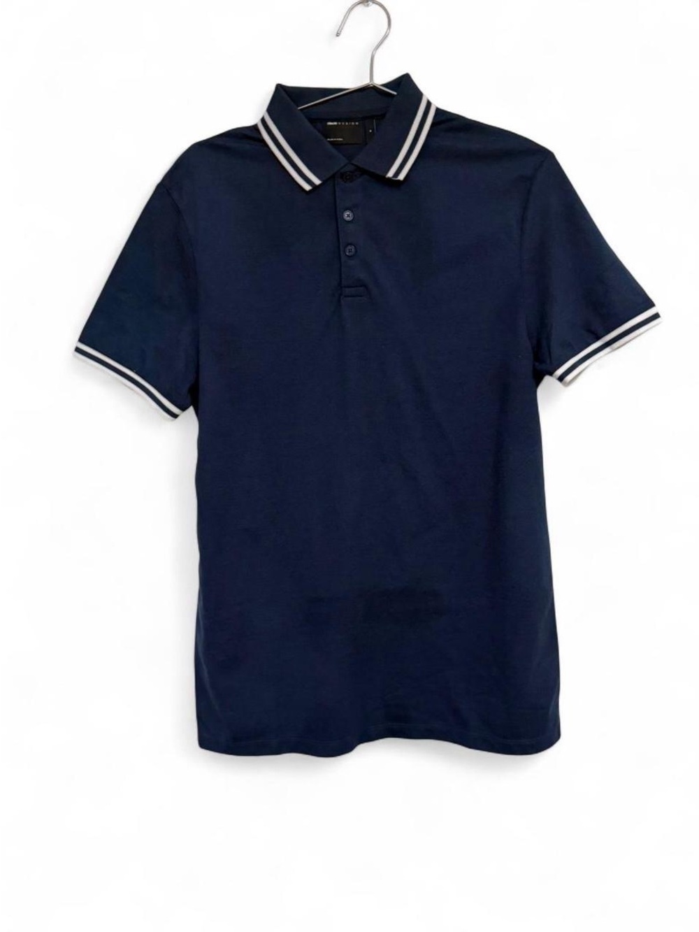 ASOS navy polo shirt with white contrast tipping NEW